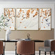 Avarra Orange & White Bird Flight Triptych Leather 3D Wall Art