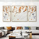 Avarra Orange & White Bird Flight Triptych Leather 3D Wall Art