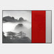 Ryushin Twilight Peaks Red Leather Carving 3D Wall Art