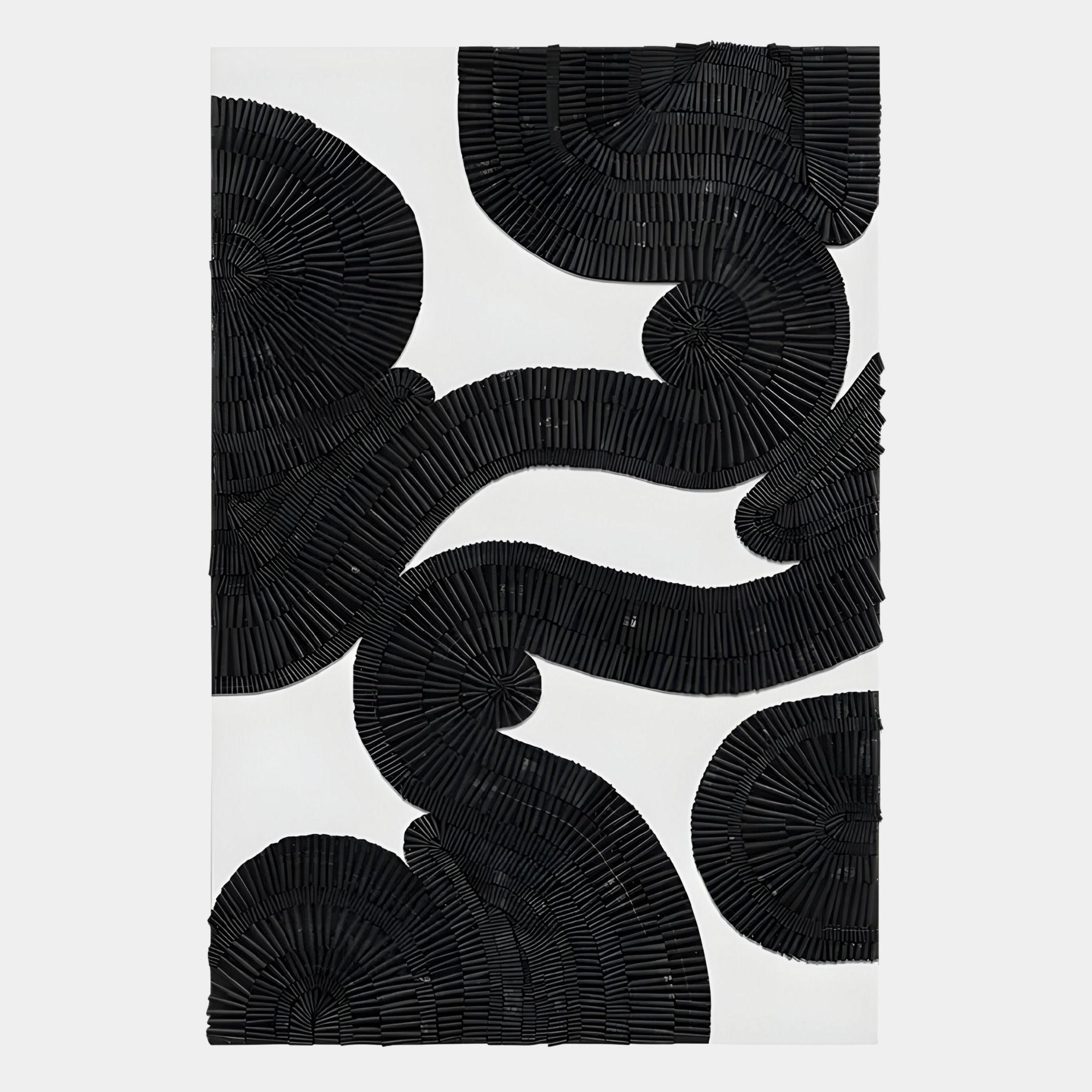 Noctura I Black & White Leather 3D Wall Art