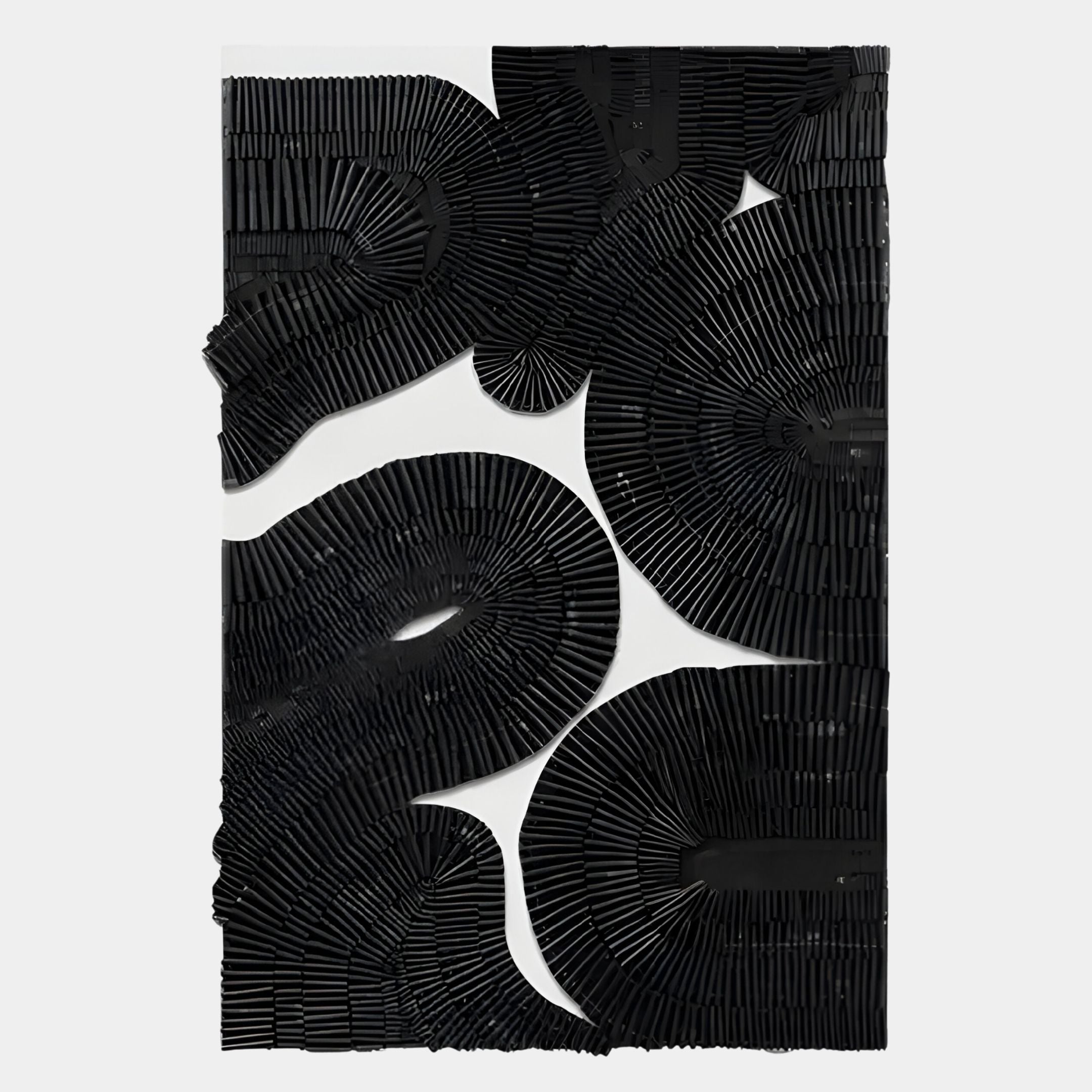 Noctura II Black & White Leather 3D Wall Art