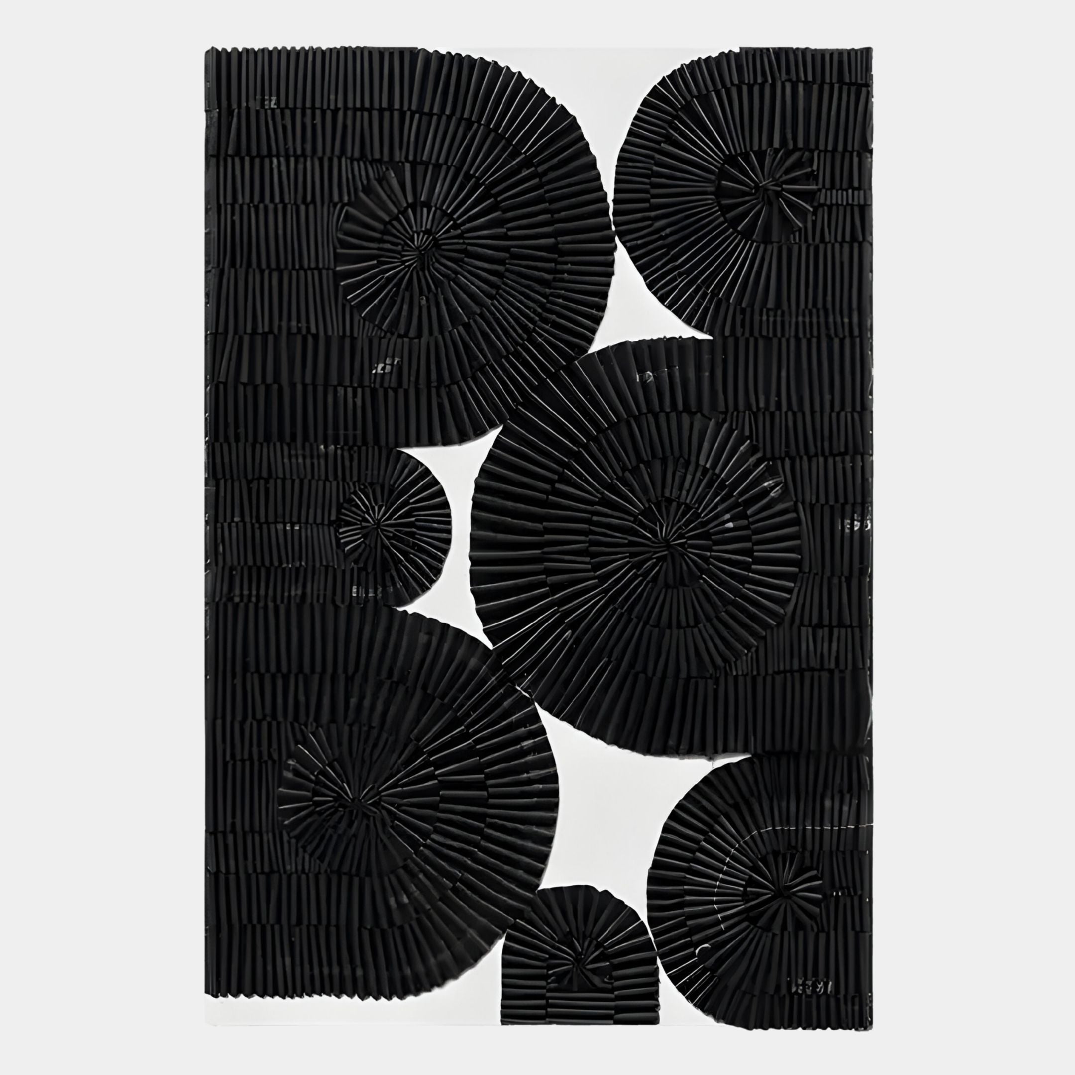 Noctura III Black & White Leather 3D Wall Art