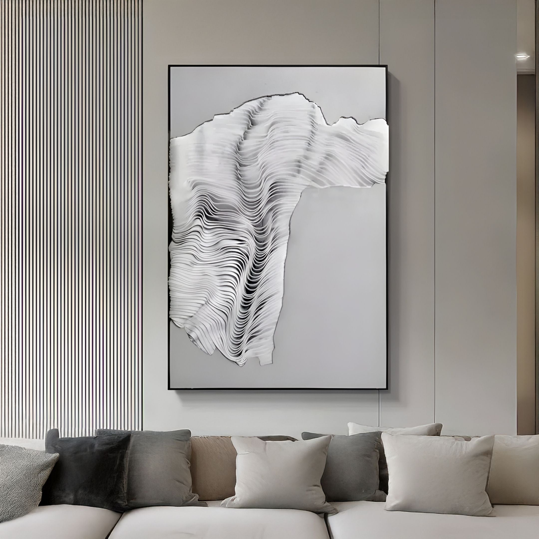 Ravelle Grey Contour Felt 3D Relief Wall Art