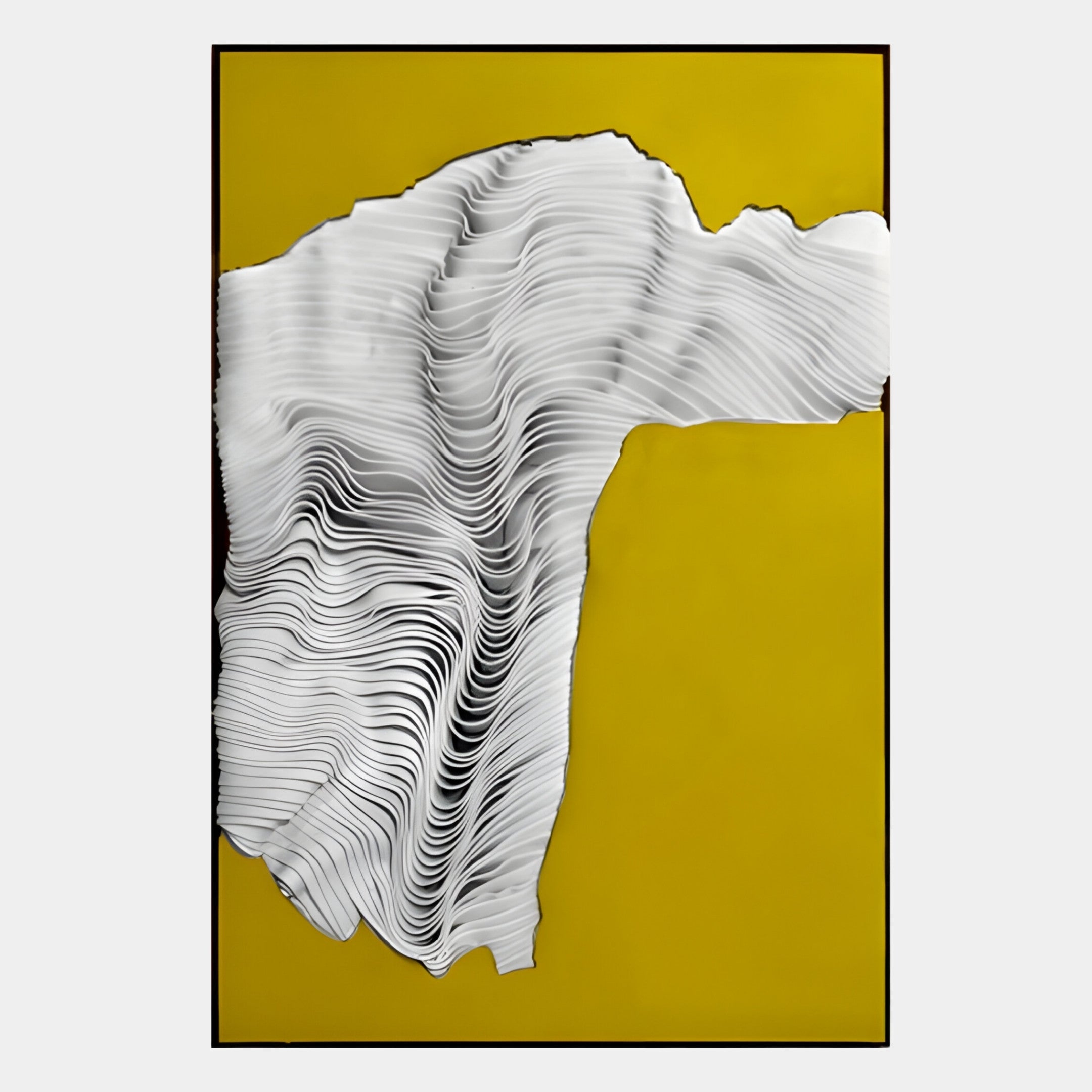Ravelle Mustard Contour Felt 3D Relief Wall Art