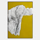 The Ravelle Mustard Contour Felt 3D Relief Wall Art by Giant Sculptures features layered, wavy white felt in an abstract design against a bold mustard yellow background, adding modern depth and geological inspiration to your interiors.