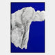The Ravelle Cobalt Contour Felt 3D Relief Wall Art by Giant Sculptures features layered, wavy white shapes over a vibrant cobalt blue background, creating a striking three-dimensional effect for unique wall decor.
