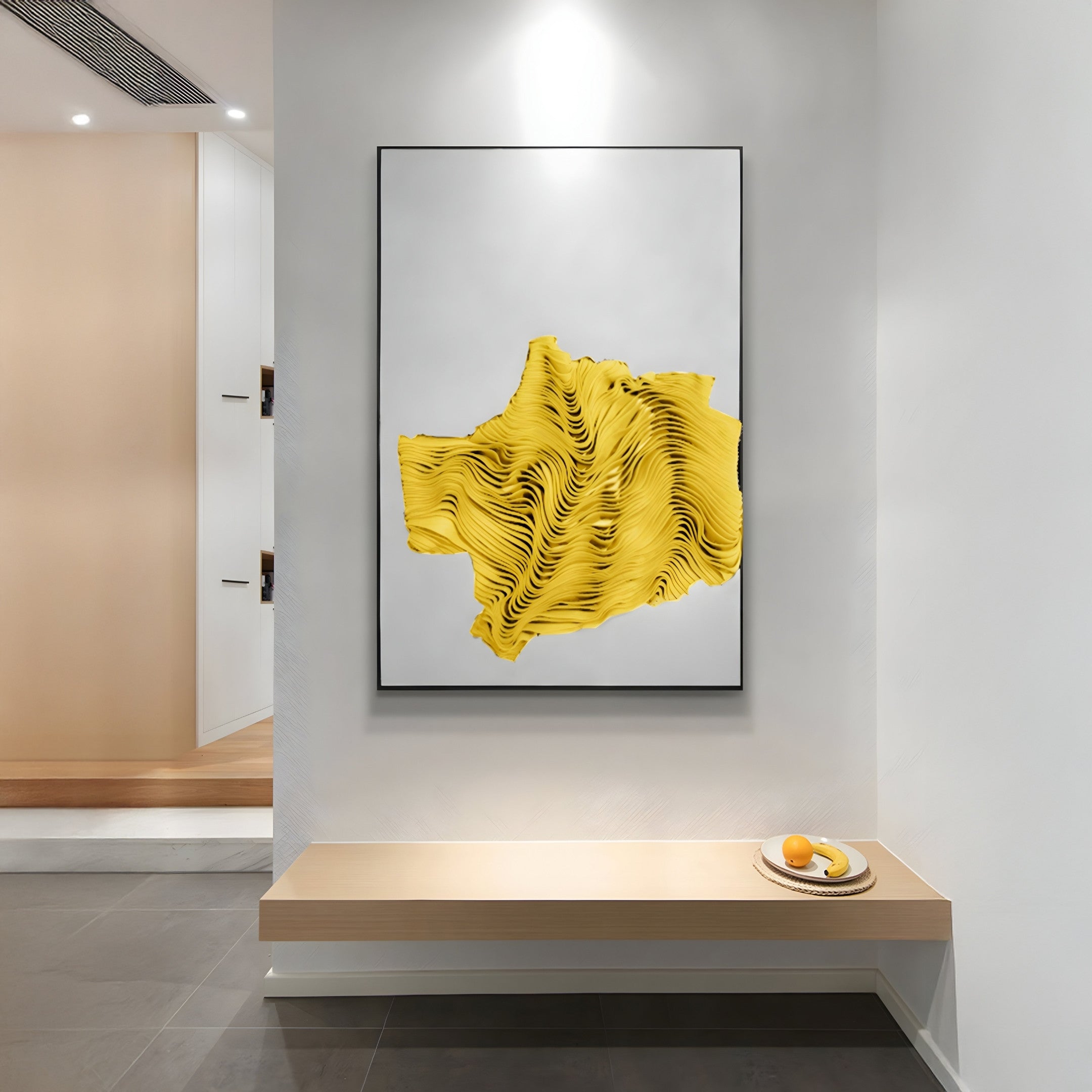 Ravelle Yellow Crest Felt 3D Relief Wall Art