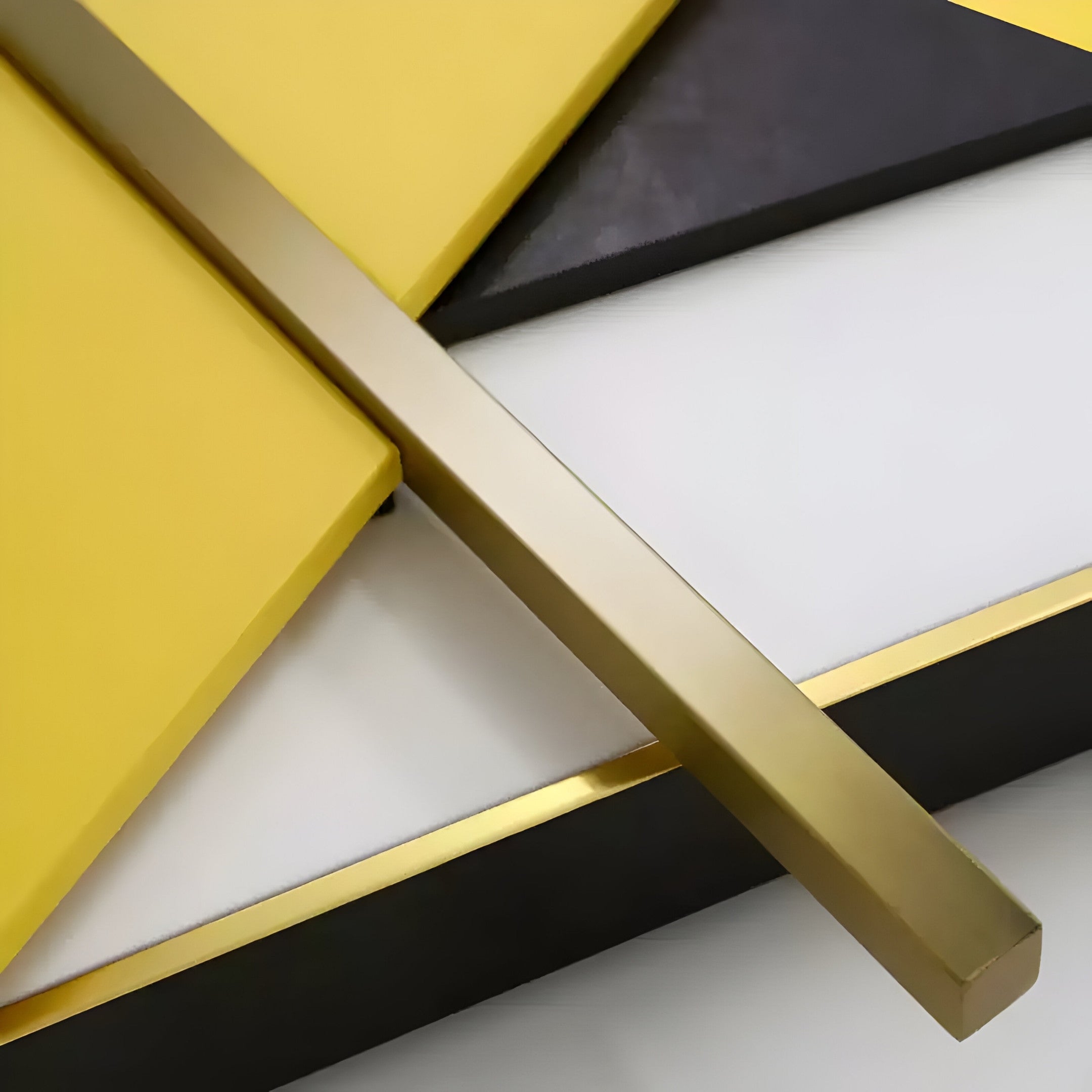 Vectura Yellow & Black Leather Vertical 3D Wall Art