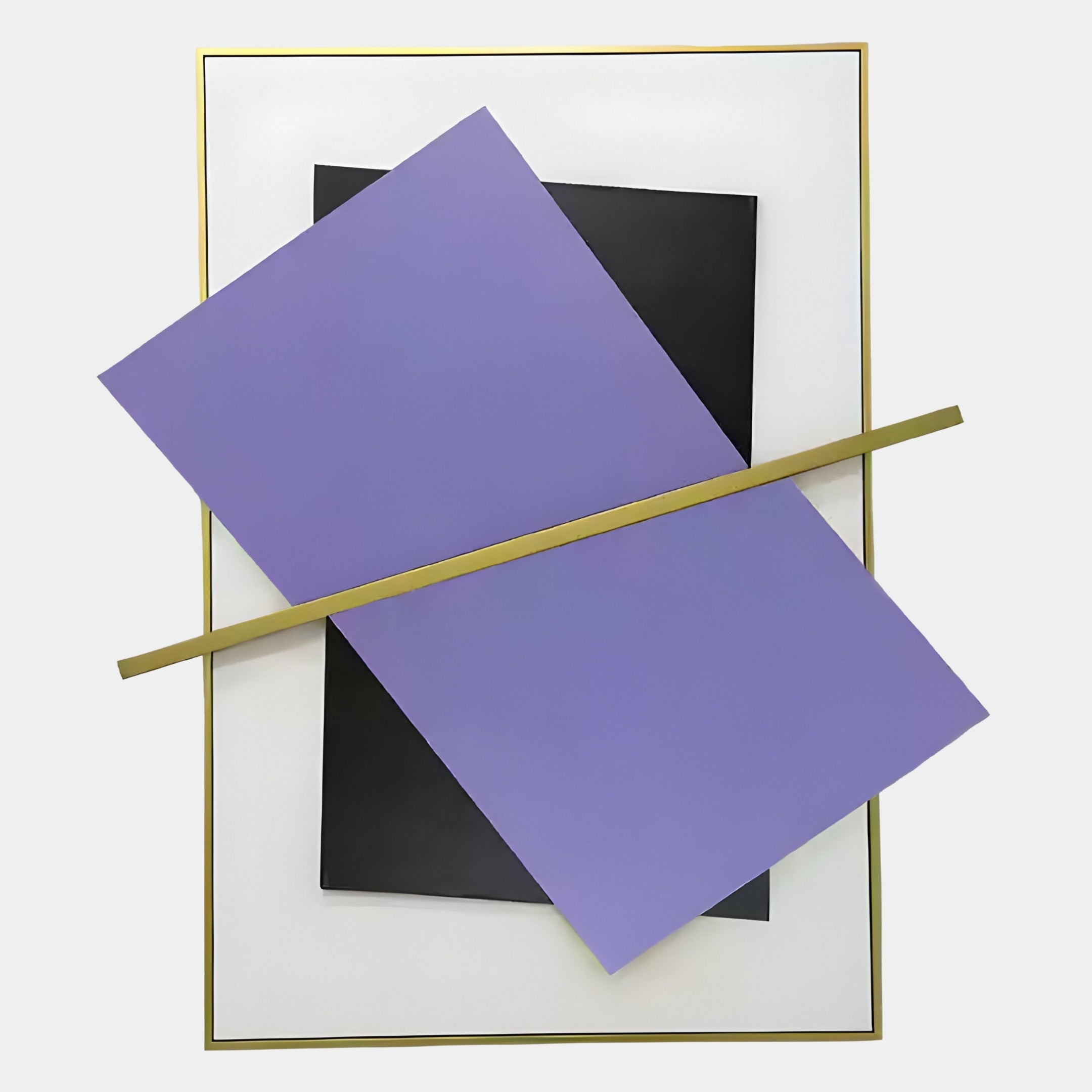 Vectura Purple & Black Leather Vertical 3D Wall Art