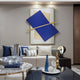 Vectura Blue & Cream Leather Vertical 3D Wall Art