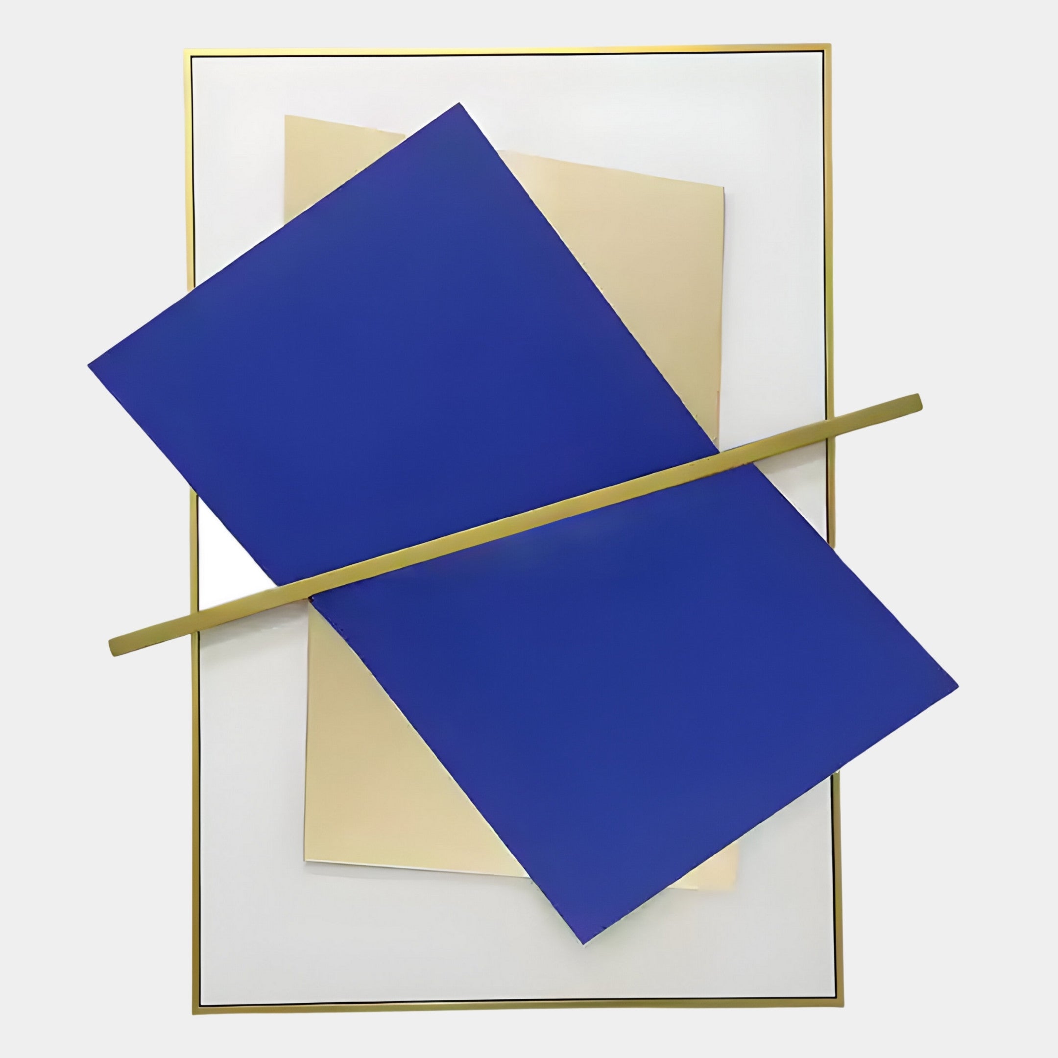 Vectura Blue & Cream Leather Vertical 3D Wall Art