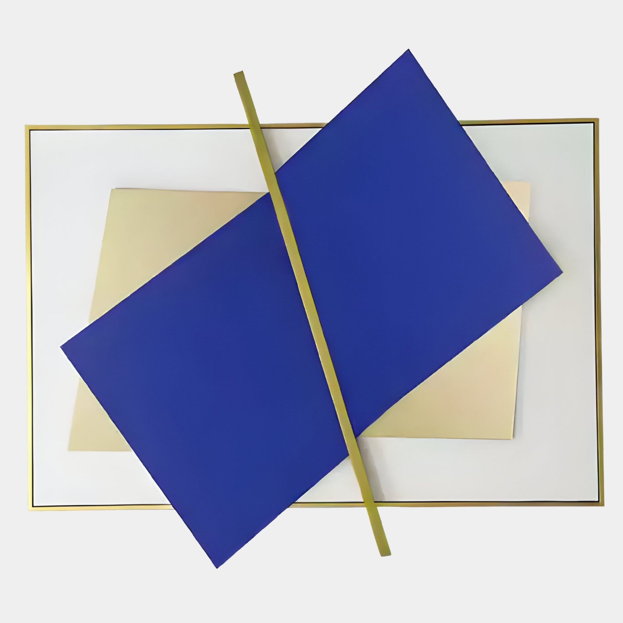 Vectura Blue & Cream Leather Horizontal 3D Wall Art