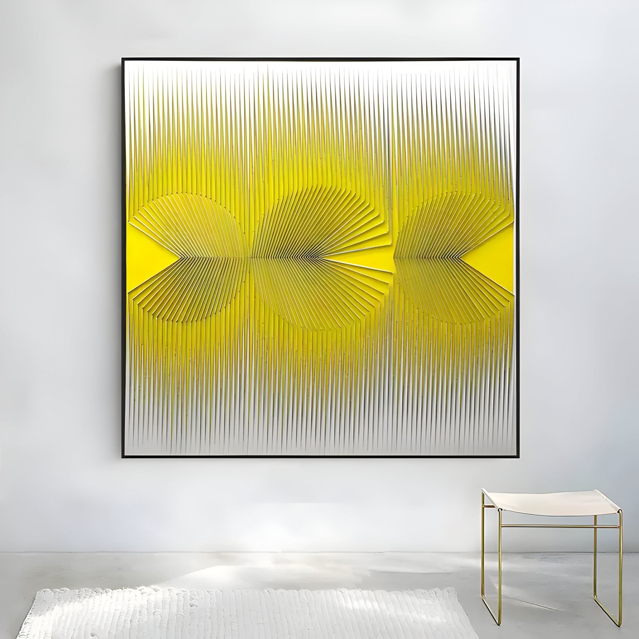 Vectra Yellow Orbital Gradient Leather 3D Wall Art