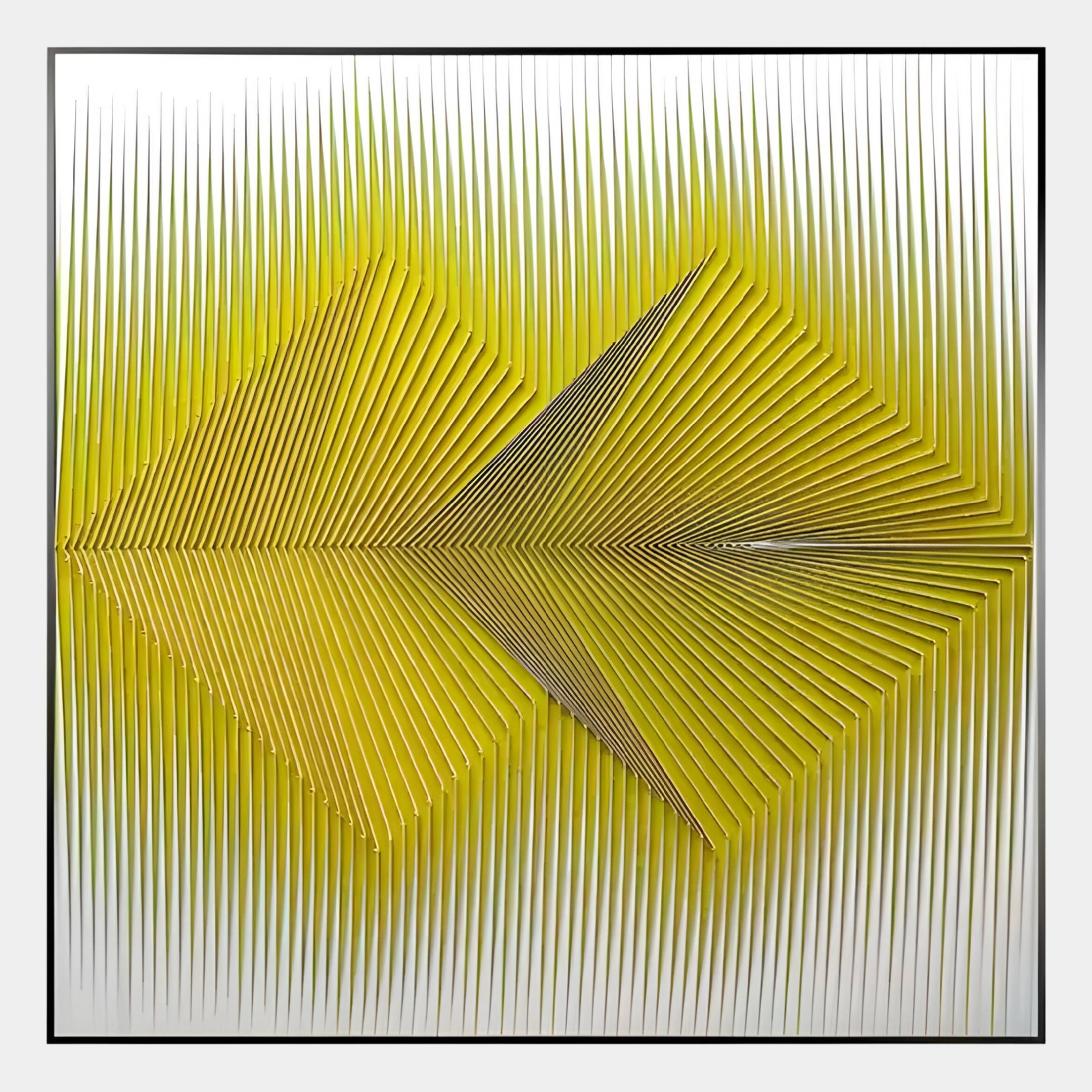 Vectra Yellow Chevron Gradient Leather 3D Wall Art