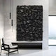 Veltrix Black Folded Leather 3D Wall Art
