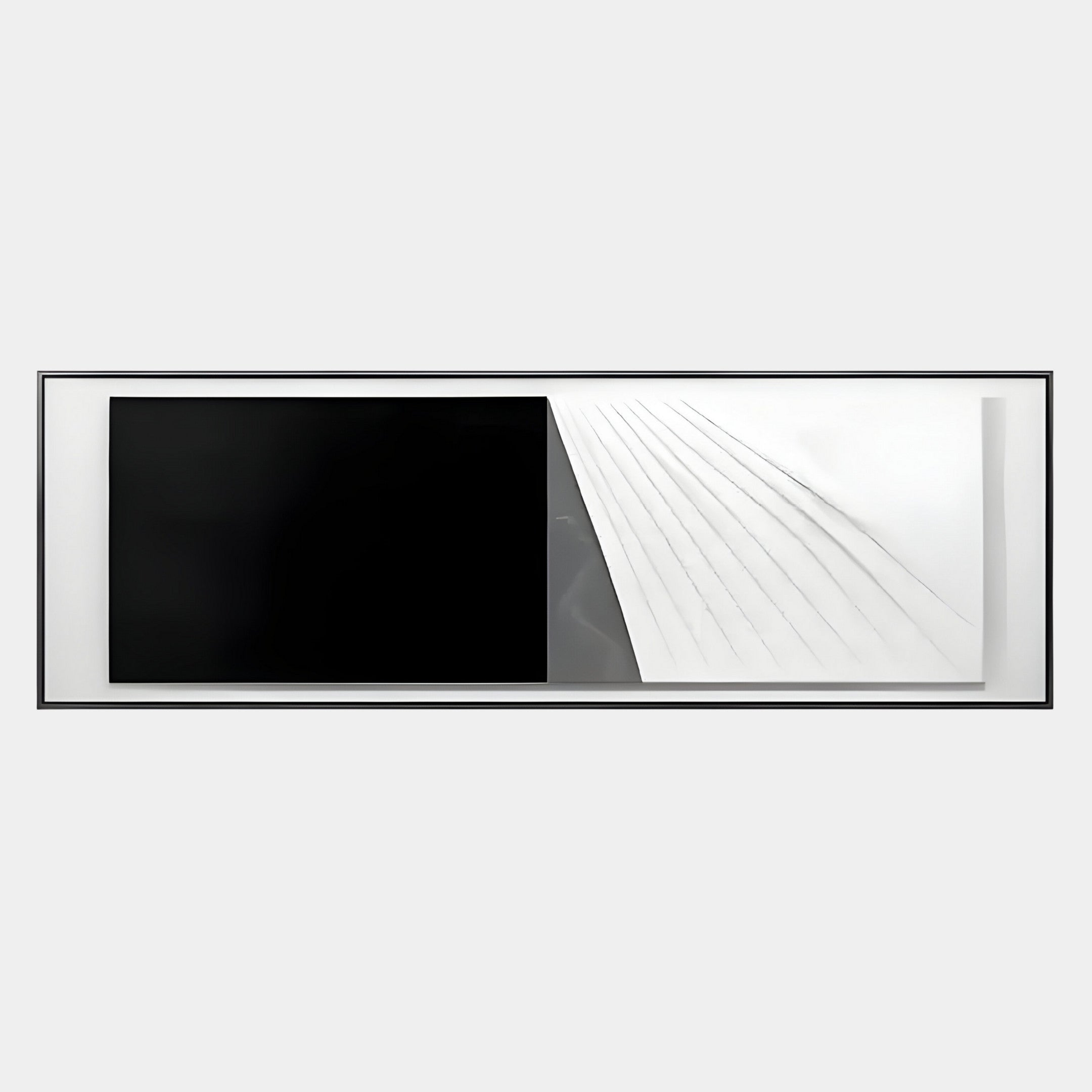 Ventura Charcoal & White Fold Leather 3D Wall Art