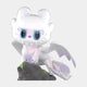 The Dragon Bond Light Fury Labubu Sculpture by Giant Sculptures stands 160cm tall, featuring iridescent scales, blue eyes, spread wings, and a purple butterfly by its claw for a playful cartoon look.