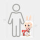 The Little Snowman Coca-Cola Labubu Sculpture (100cm) by Giant Sculptures features a white, rabbit-eared Labubu with two small rabbits beside a red Coca-Cola vending machine, shown next to a 160cm human for height reference.