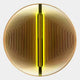 The Onyx Golden Aura Acrylic 3D LED Wall Art by Giant Sculptures features concentric golden-yellow lines radiating from a central bar, forming a luminous geometric pattern on a light background.