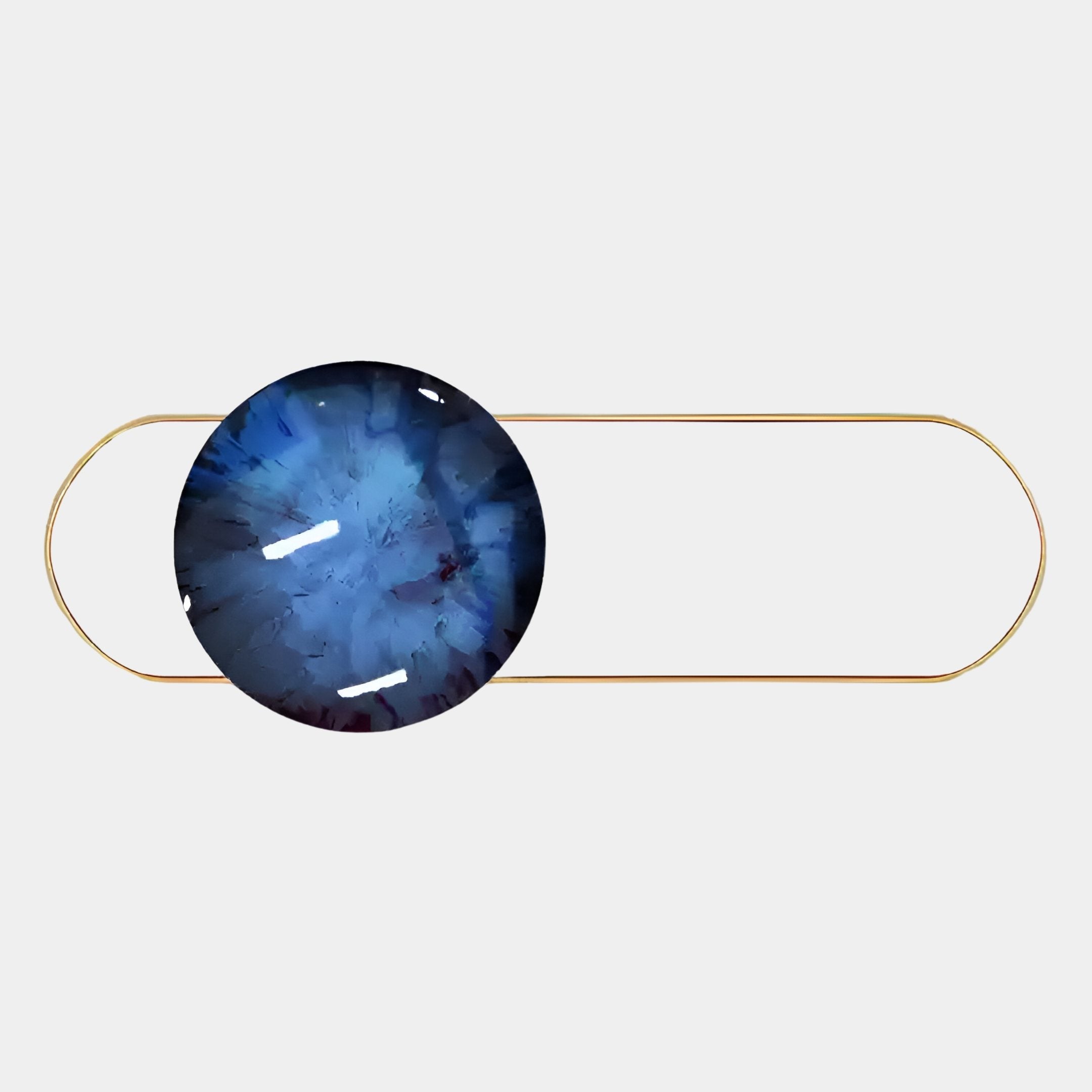 The Vitreon 3D Cobalt Blue Crystal Porcelain With Gold Frame Wall Art by Giant Sculptures features a striking marbled gemstone centerpiece and gold accents, reminiscent of elegant decorative art for your space.