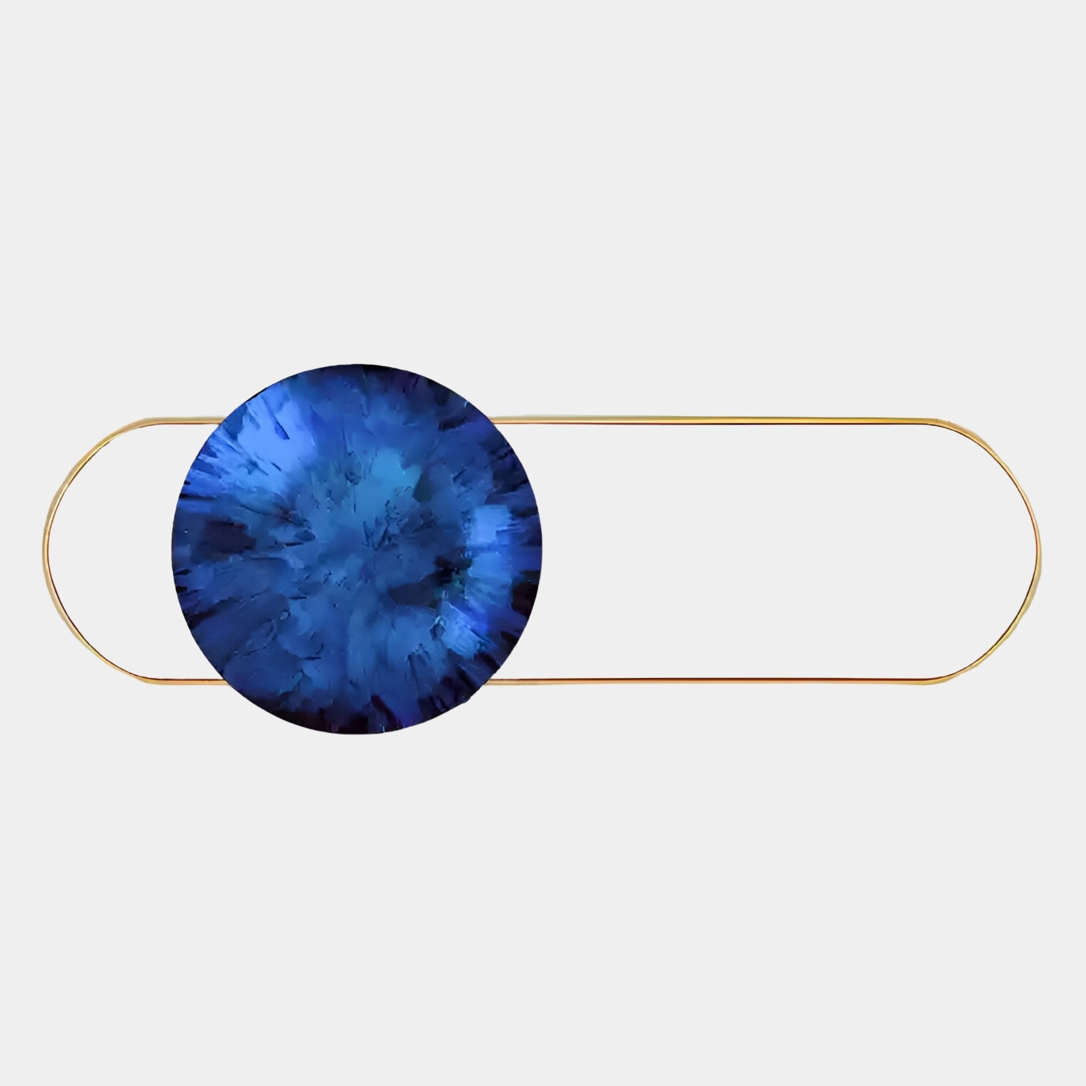 The Giant Sculptures Vitreon Wall Art features a cobalt blue flat crystal porcelain center with a marbled pattern, framed in gold.
