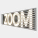The Aurova III Industrial Glow 3D LED Wall Art by Giant Sculptures is a frameless, rectangular sign with ZOOM in warm white LEDs, partially hidden by gray slats—an eye-catching piece of industrial wall art.