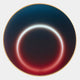 The Aurora Twilight Crimson Crystal Porcelain LED Wall Art by Giant Sculptures features a round plate with a dark gradient background, glowing ring from white to red, and gold rim—perfect for adding twilight vibes to your space.
