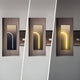 Minimalist LED wall art triptych showing different lighting levels, perfect for modern interiors with customizable ambiance.