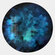 The Lumea Textured Deep Blue 3D LED Crystal Porcelain Wall Art by Giant Sculptures displays vibrant blue and green crystalline patterns radiating from the center, creating a dynamic, energetic effect.