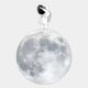 A cartoon astronaut stands atop a realistic full moon on a light gray background, embodying the spirit of Giant Sculptures’ Cosmos Astronaut Wonder UV Wood Carving LED Wall Art—perfect for inspiring any space. The astronaut gazes upward, shading its visor.