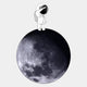 The Cosmos Astronaut Reflection UV Wood Carving LED Wall Art by Giant Sculptures features a simple astronaut atop a realistic moon, with their reflection visible on a plain light gray background.