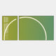 The Enigma Lime Jade LED Wall Art by Giant Sculptures features two rectangular panels with a green gradient and yellow background, each highlighted by white curved light arcs for an ambient lighting effect.