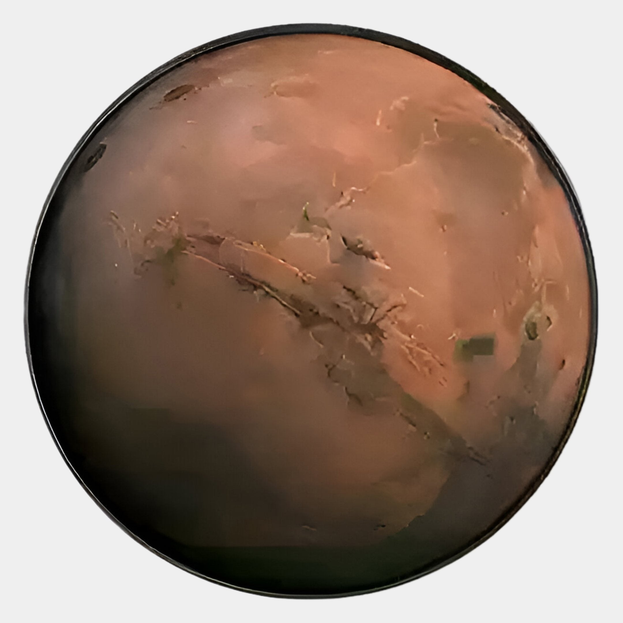 The Galaxia Mars Crystal Porcelain LED Wall Art by Giant Sculptures displays detailed Martian soil, canyons, and craters on a white background, capturing the outer space allure of Mars.