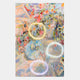 The Elysian Pastel Bloom Oil Painting 3D LED Wall Art by Giant Sculptures features vibrant, swirling pastel colors with three glowing neon circles—yellow, blue, and purple—evoking modern LED art on a soft background.