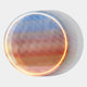 The Chromia Sunrise Glow Acrylic 3D LED Wall Art by Giant Sculptures features a circular, textured design with gradient LED lighting from blue to orange-yellow, creating a sunrise effect and offering dimmable, customizable illumination.