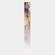 The Chroma Aurora Pastel Swirls LED Wall Art Canvas by Giant Sculptures displays tall, narrow pastel swirls of purple, orange, and pale blue on light gray, adding a soft, ethereal touch to any contemporary space.