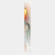 The Chroma Mist Fog Details LED Wall Art Canvas by Giant Sculptures features a tall, narrow abstract strip with blurred soft green, gray, orange, and yellow hues—perfect as a premium canvas or striking LED wall art accent.