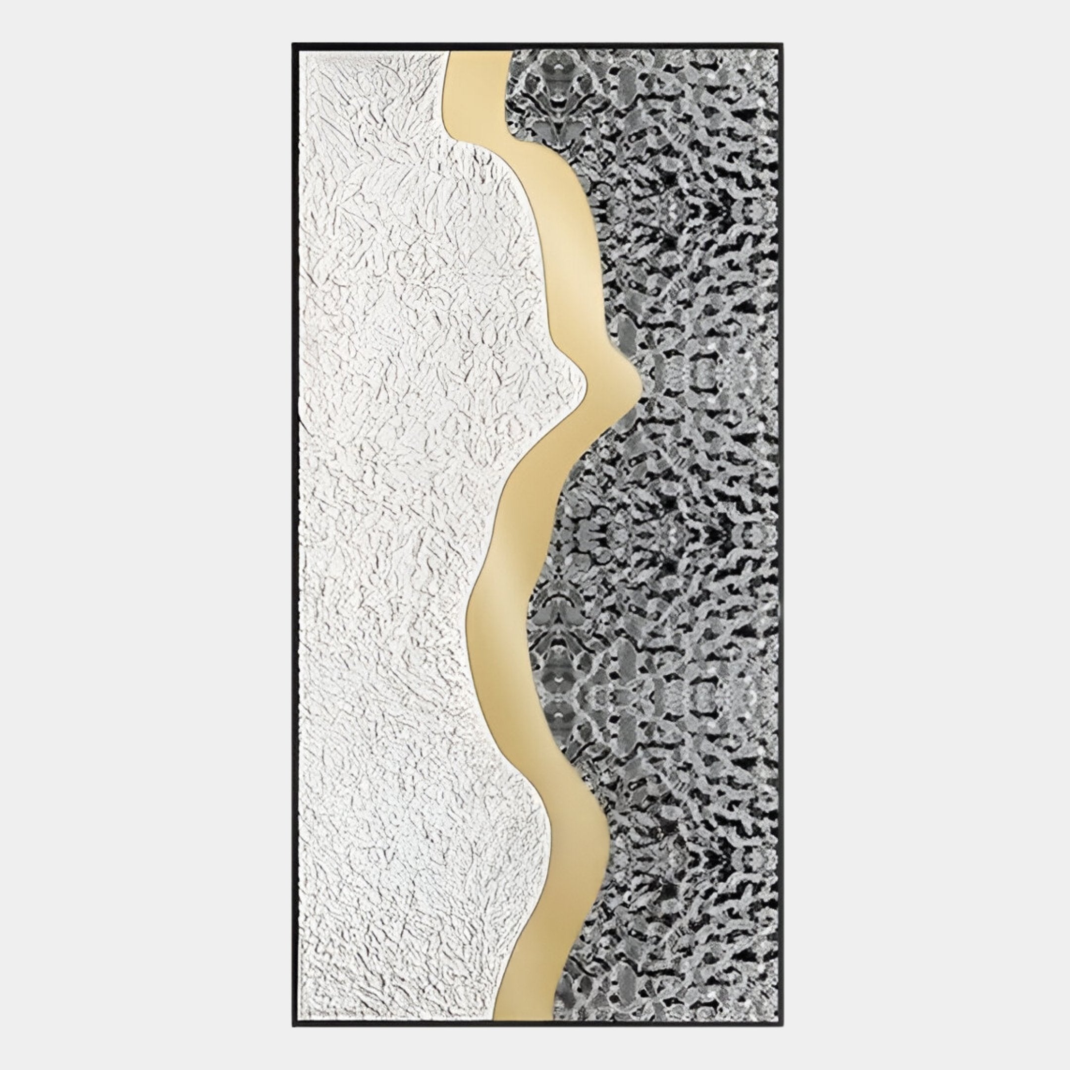 Serrana II White & Silver Wave Vertical 3D Wall Art