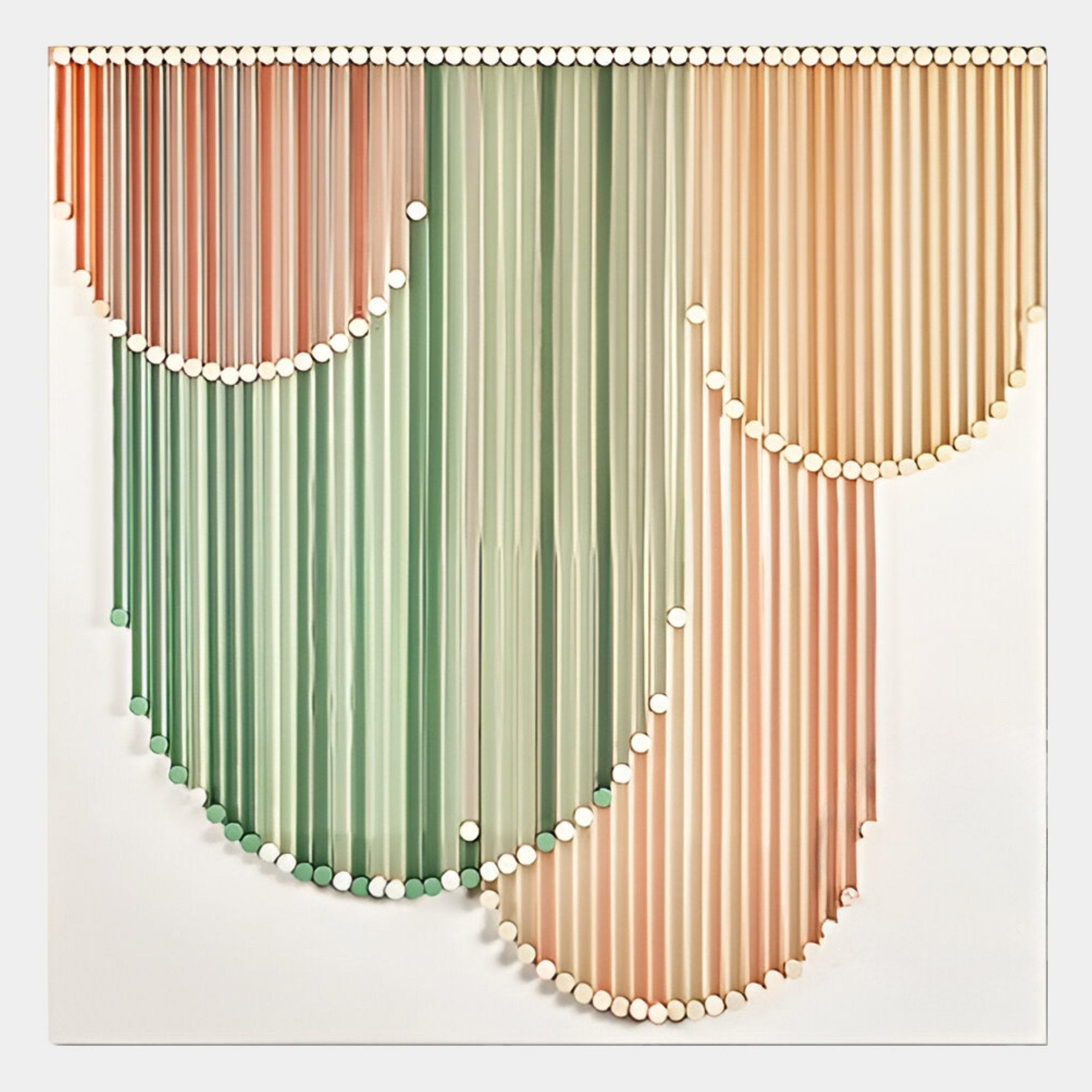 Dravena Green & Blush Harmony Ribbon 3D Wall Art