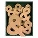 The Typova Mustard Ampersand Wood Carving 3D Wall Art by Giant Sculptures features layered beige ampersands in a green frame—an eye-catching, contemporary accent for unique wall decor lovers.
