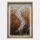 The Spiravale Amber Gradient Floral Curl 3D Wall Art by Giant Sculptures features handmade rolled paper tubes in brown, tan, and white, creating a gradient from dark to light with a winding white pattern at the center.