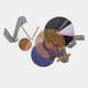 Cinetta Bronze & Violet Geometric Wood Carved 3D Wall Art