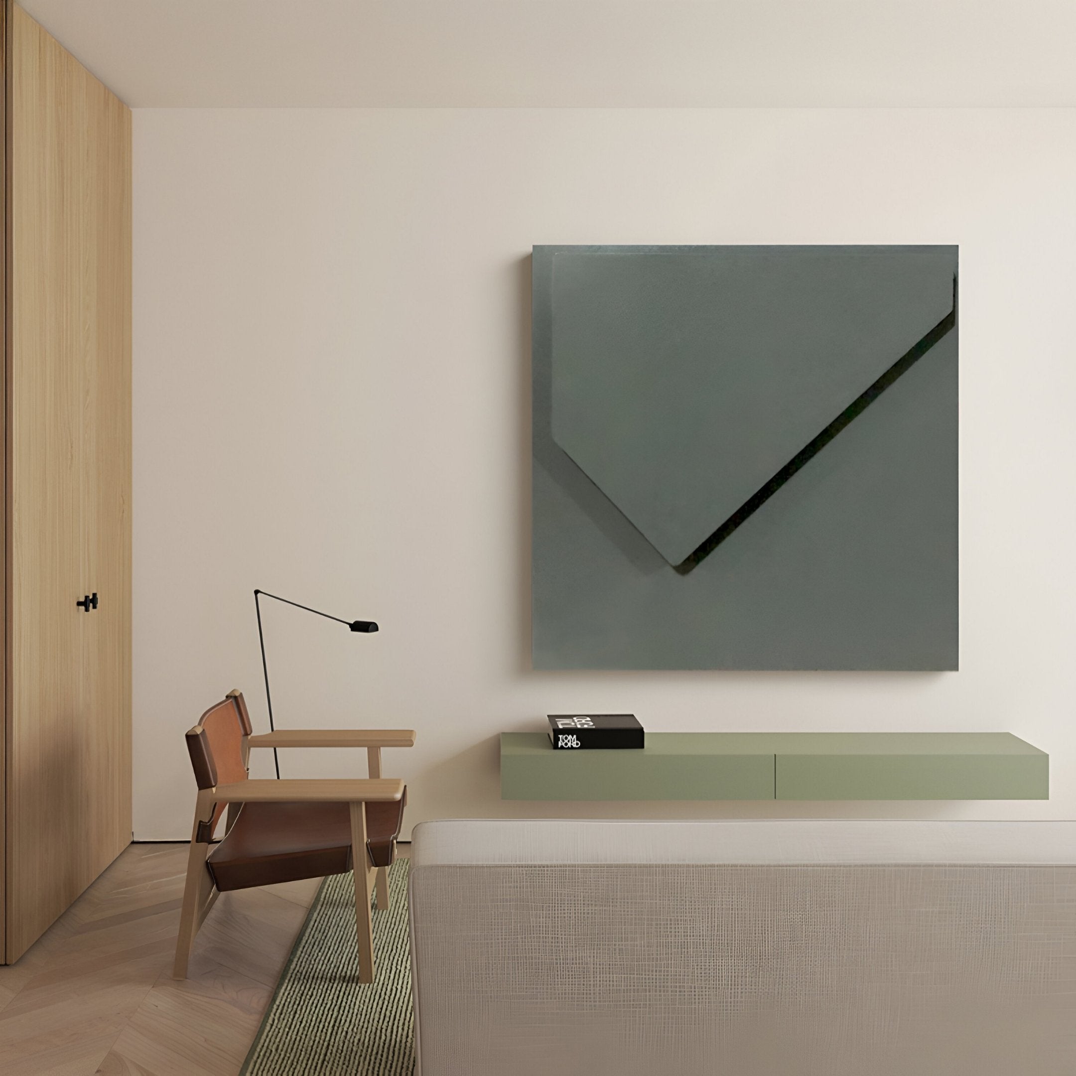 Cavora Slate Angular Carved Hand-Painted 3D Wall Art