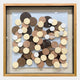 The Circona Neutral Tone Layered Disc Wood 3D Wall Art by Giant Sculptures showcases textured, overlapping discs in brown, cream, beige, and white on a light backdrop.