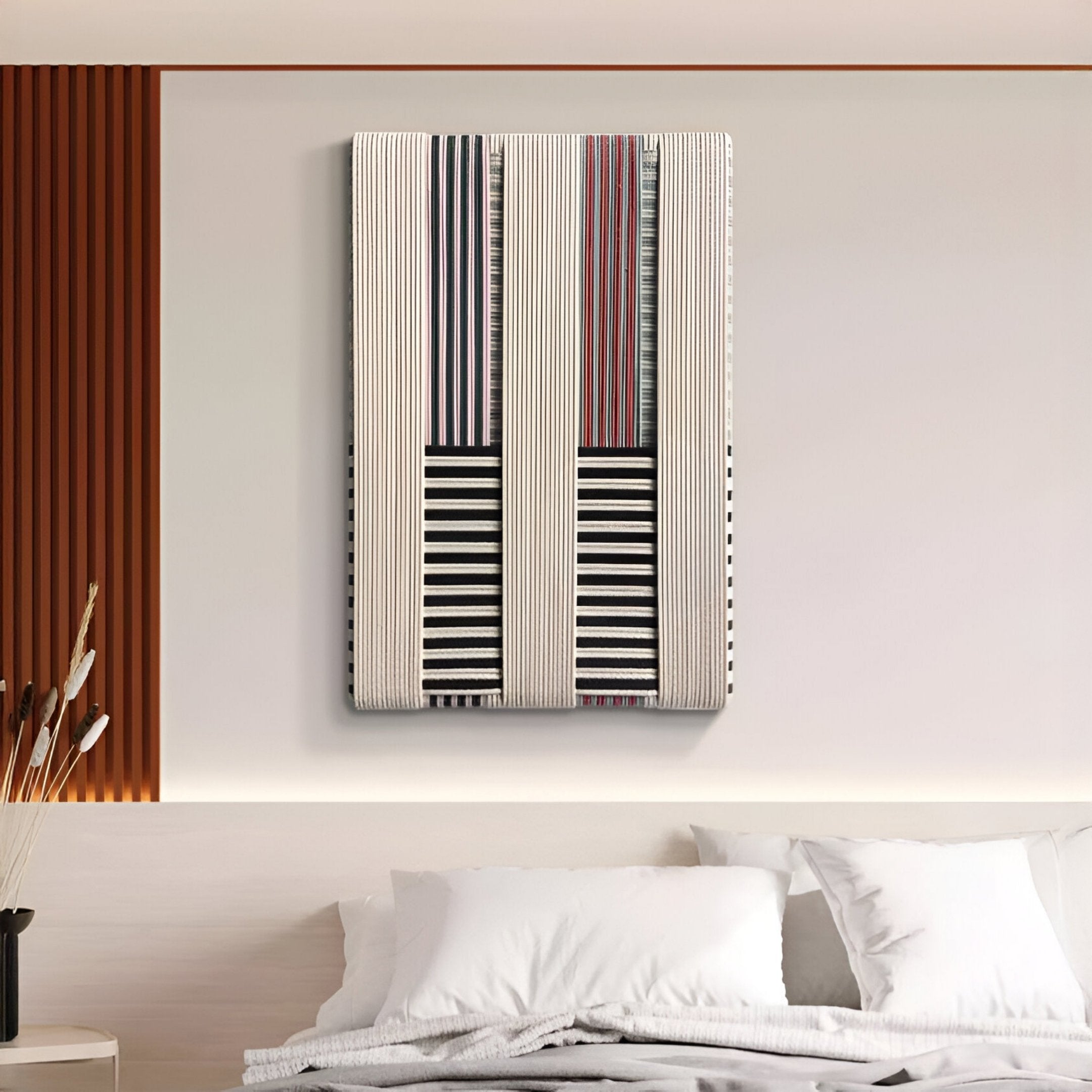 Tessella Black & Carmine Interwoven Yarn 3D Wall Art