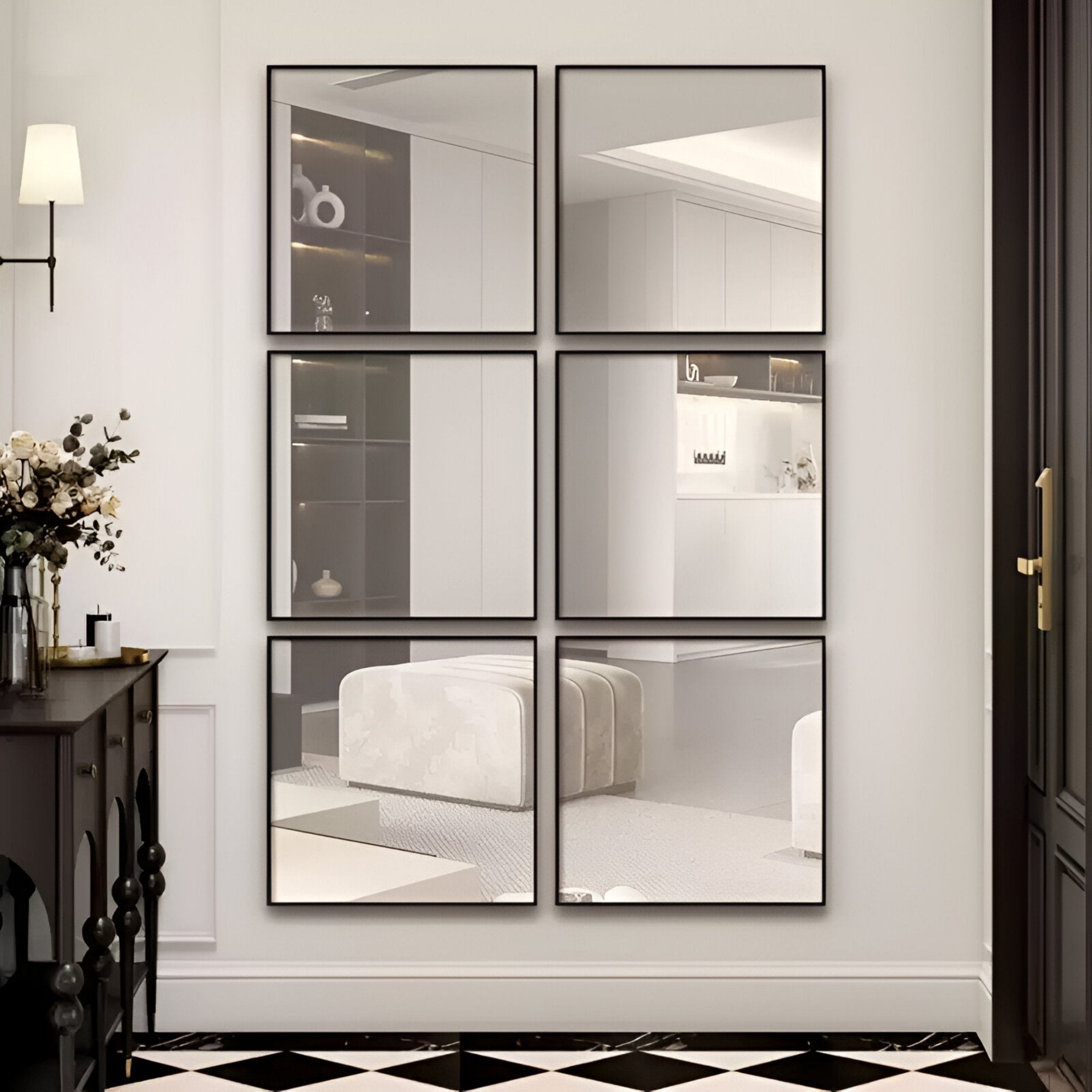 Quadria 6-Panel Grid Wall Mirror