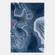 The Terracore Midnight Blue Contour Relief Abstract 3D Wall Art by Giant Sculptures features wavy blue and white contours with smooth textures, evoking elevation and fluidity—an eye-catching piece for modern interiors.