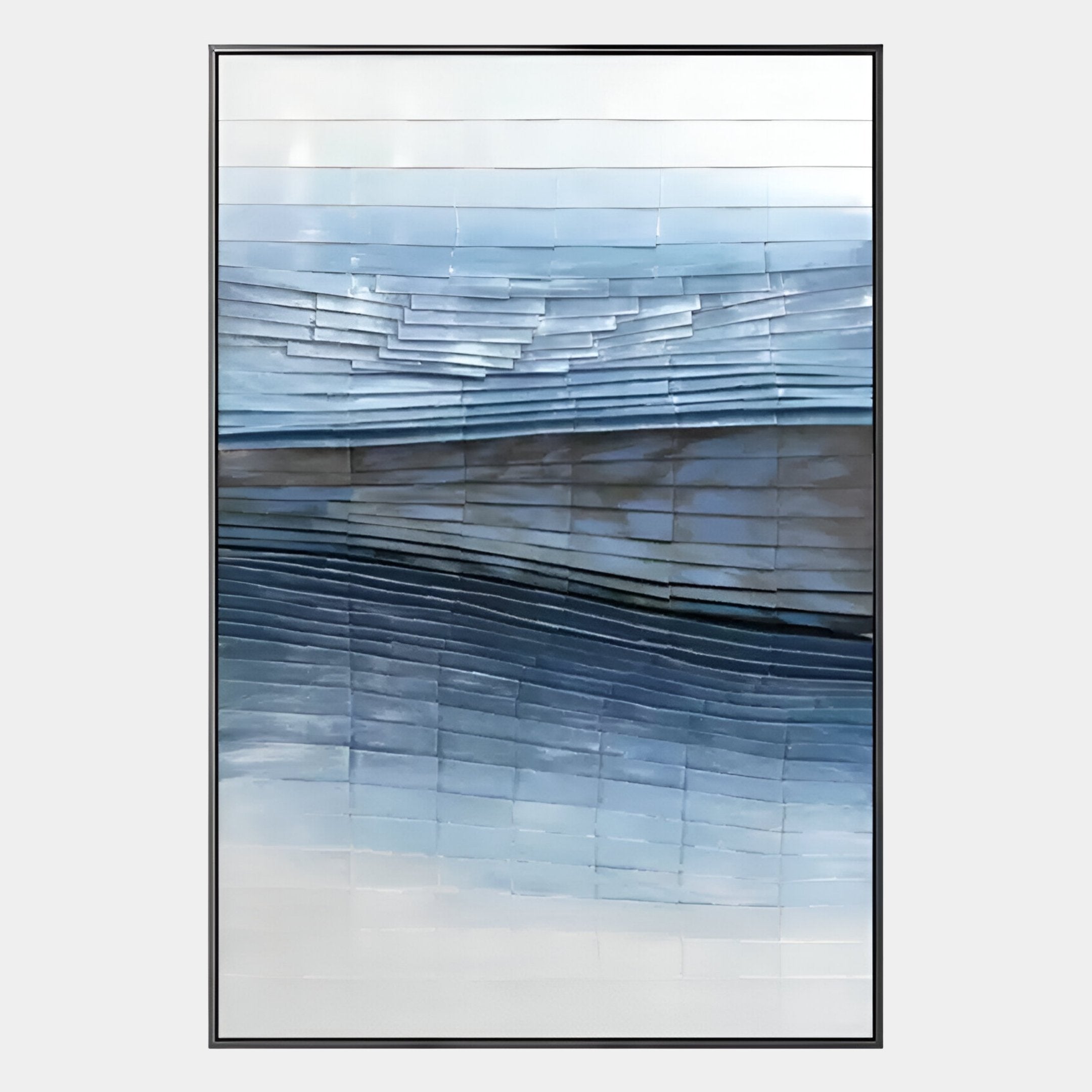 Sevara Deep Blue Layered Hand-Painted 3D Wall Art