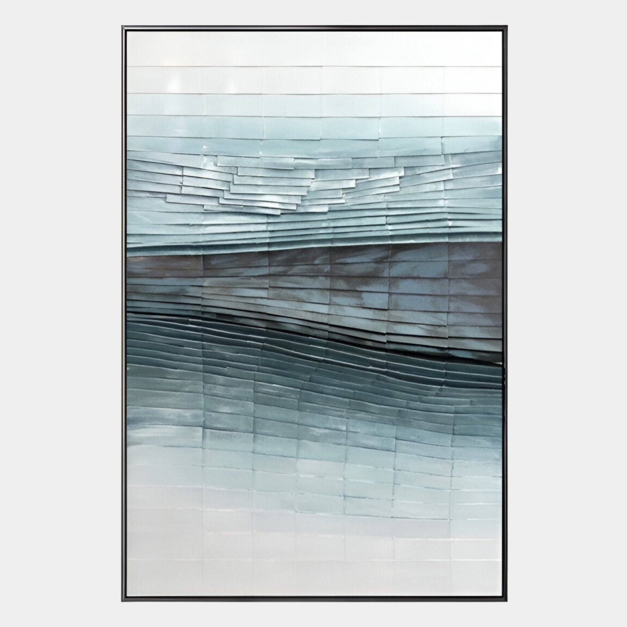Sevara Aqua Layered Hand-Painted 3D Wall Art