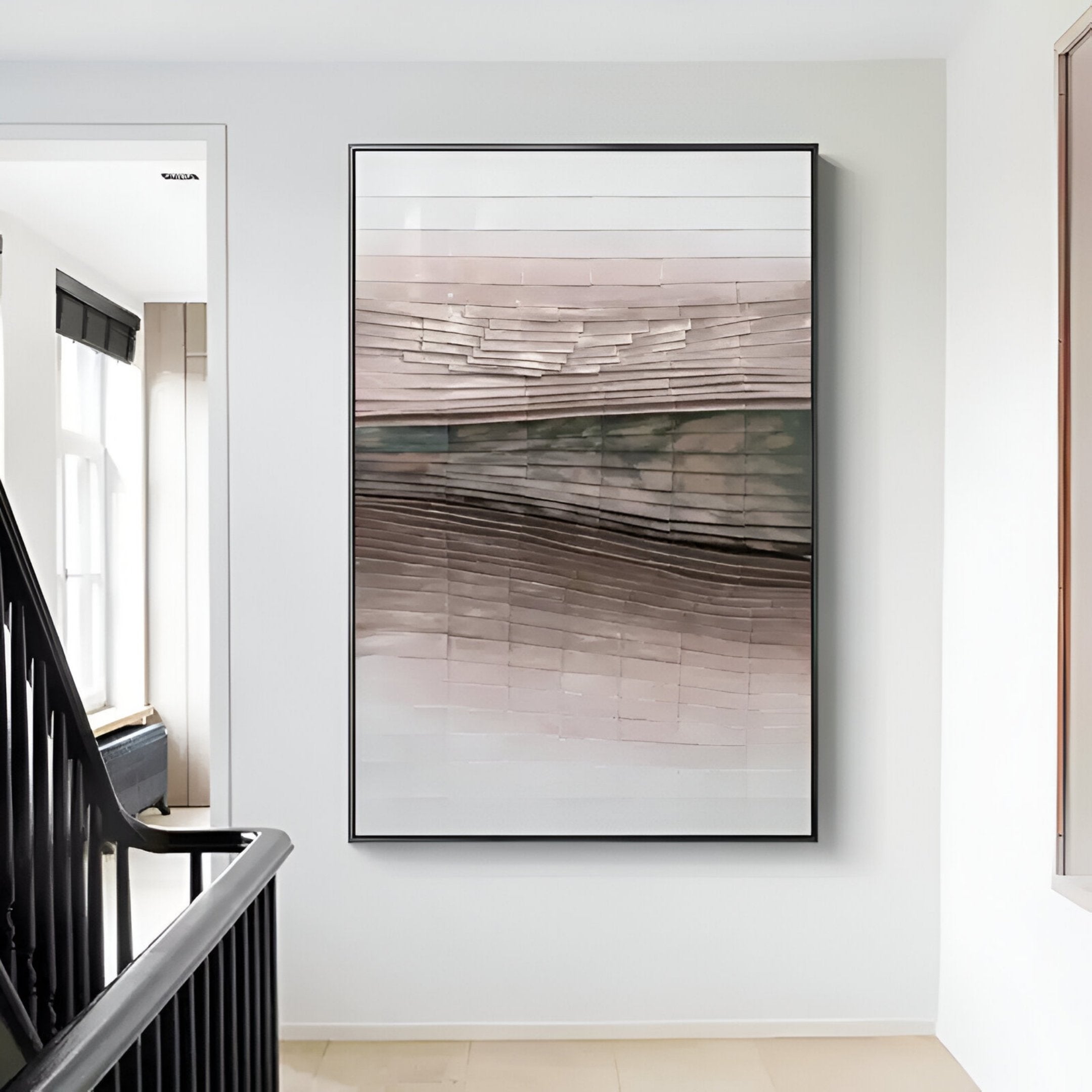 Sevara Blush Layered Hand-Painted 3D Wall Art